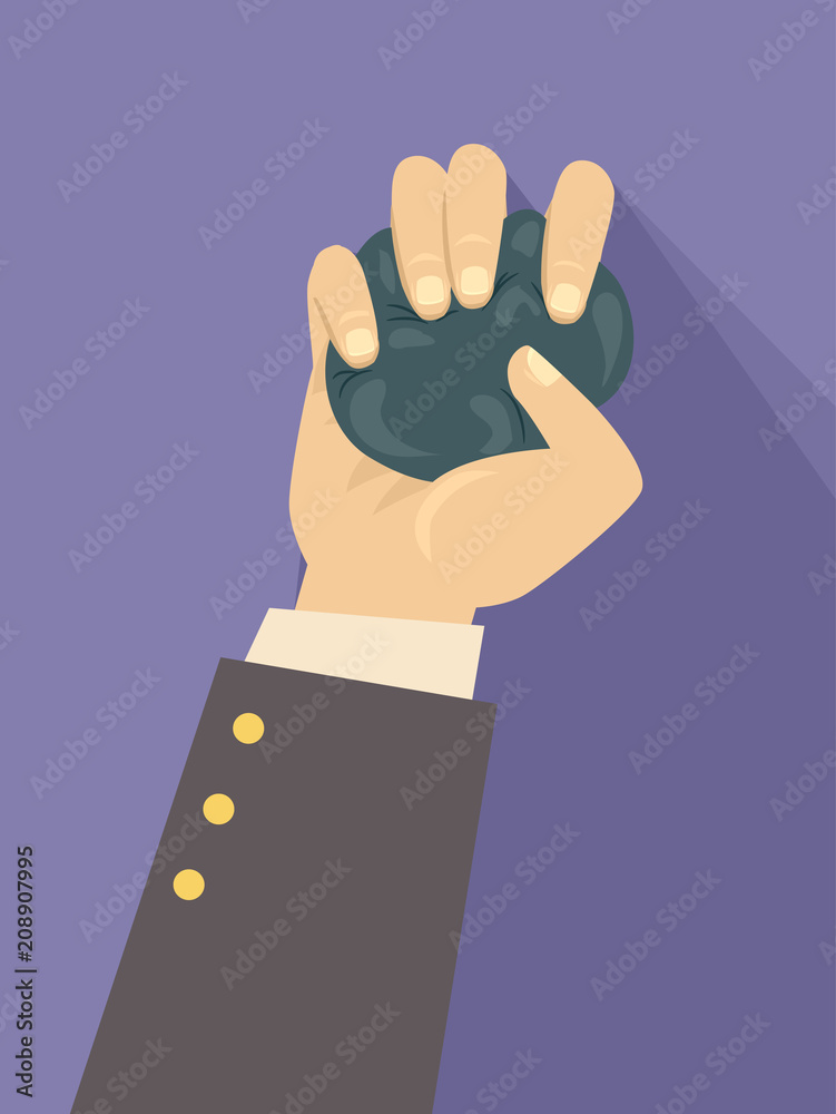 Hand Businessman Stress Ball Illustration Hand Businessman Stress Ball Illustration