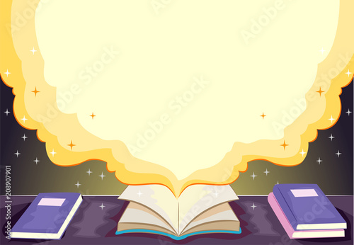 Open Book Story Time Background Illustration photo