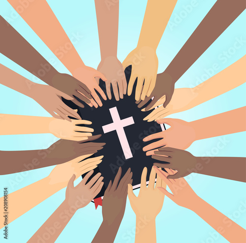 Hands Bible Study Illustration