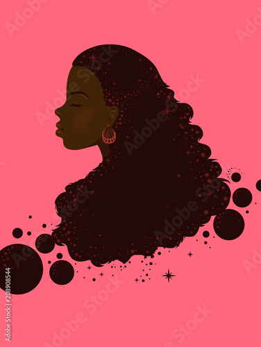 Girl Black Hair Illustration