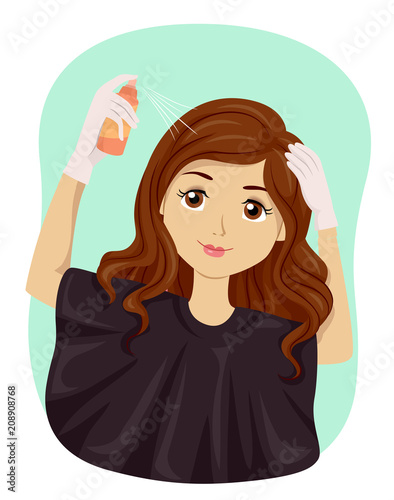 Teen Girl Apply Hair Grow P...