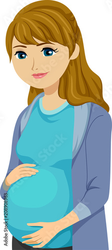 Teen Girl Young Pregnant Illustration