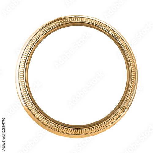 Metal golden round frame for paintings, mirrors or photos