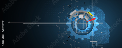 Artificial intelligence. Technology web background. Virtual concept