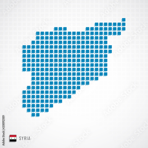 Syria map and flag icon