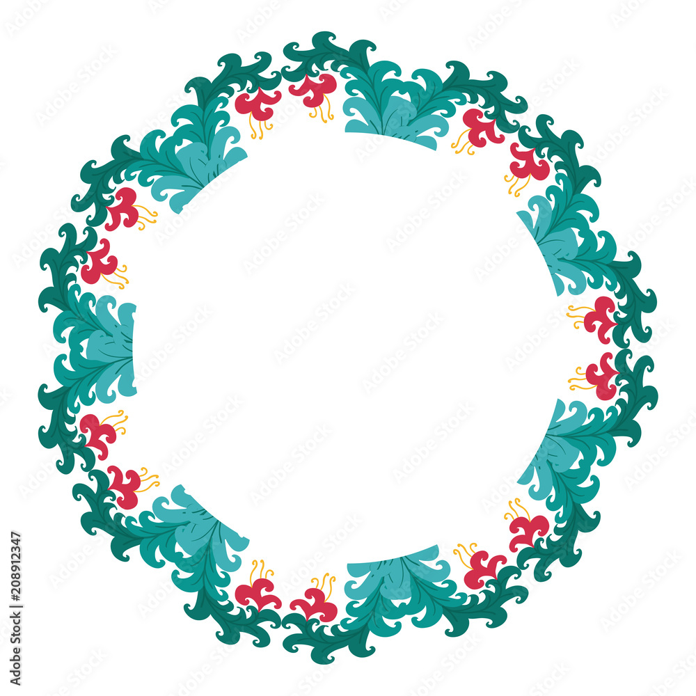Beautiful wreath. Elegant floral frame hand drawn. Design for invitation, wedding or greeting cards Beautiful wreath. Elegant floral frame hand drawn. Design for invitation, wedding or greeting cards