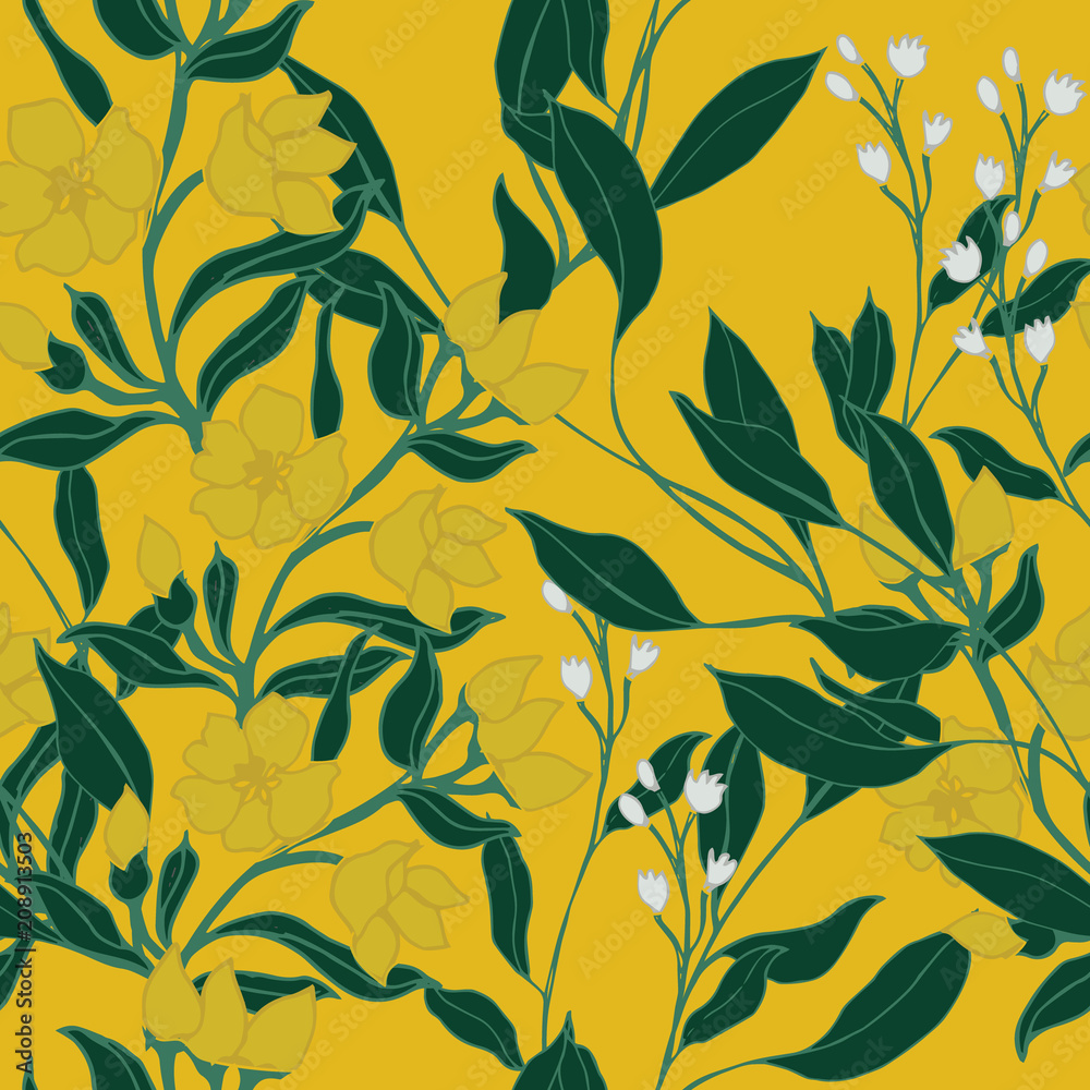 Abstract elegance pattern with floral background.