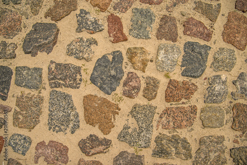 wall with granit stones photo