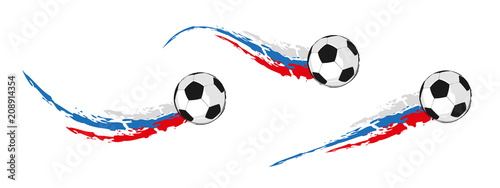 Vektor Fußbälle mit Schweif - Russland Flagge