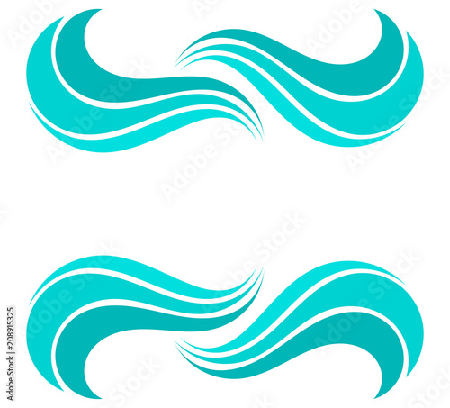 Blue water wave border