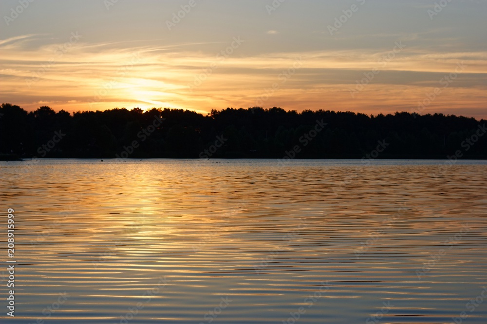 View on a lake during sunrise