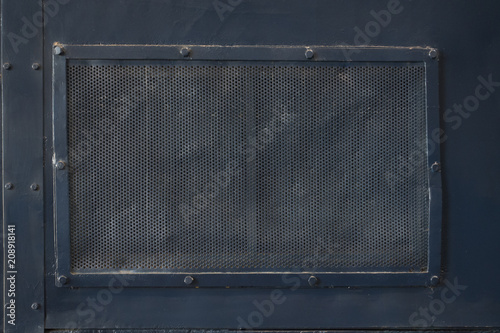 Metal brushed frame plates perforated background