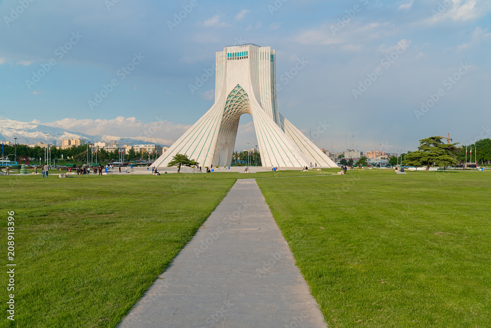 The Azadi Tower, formerly known as the Shahyad Tower is a monument located at Azadi Square, in Tehran, Iran. It is one of the landmarks of Tehran. Property release is not needed for this public place.