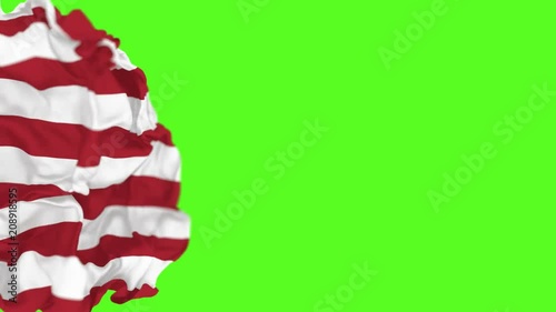 3D animated transition of the National flag of the United States of America, alpha mask is included