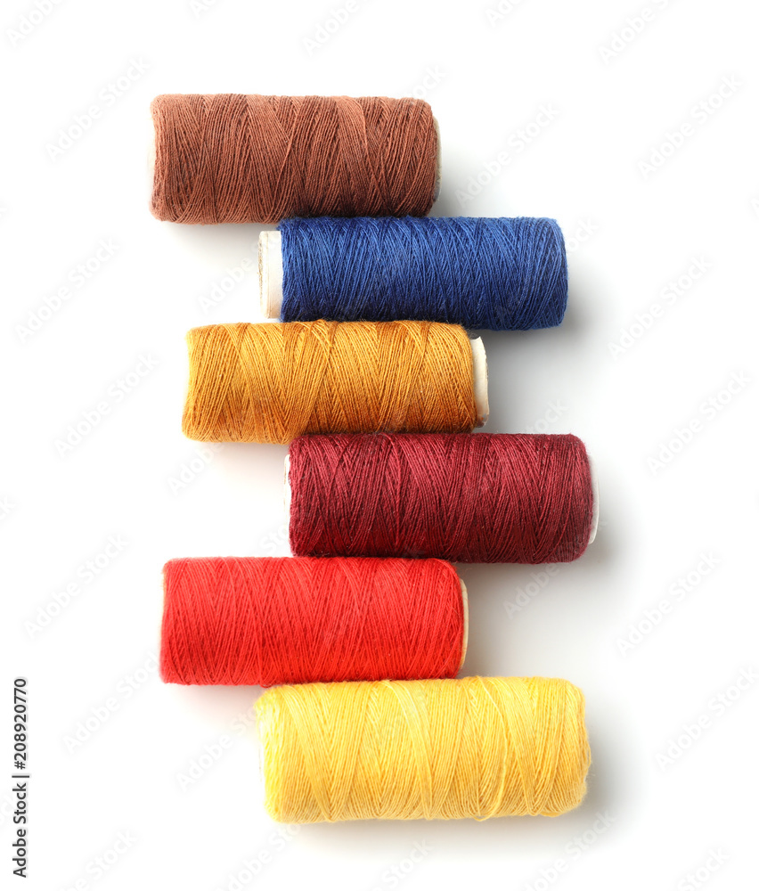 Color threads on white background Color threads on white background