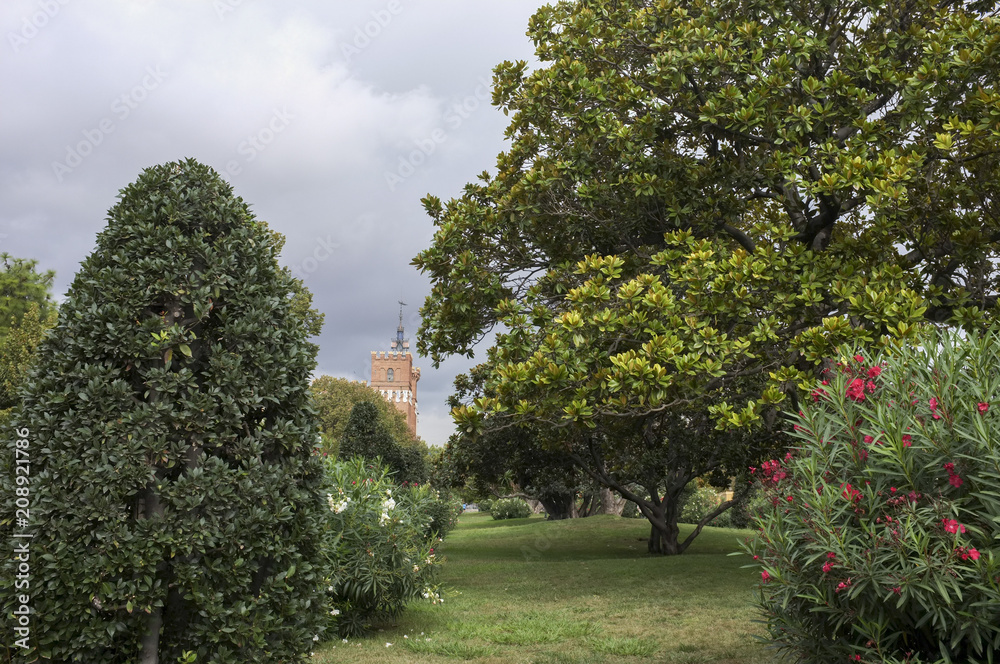 Garden in Park of Ciutadella in Barcelona,Spain. Garden in Park of Ciutadella in Barcelona,Spain.
