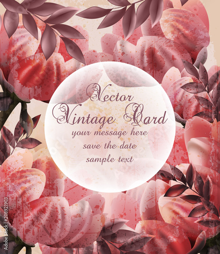 Vintage flowers Vector. Wallpaper floral decor beauty spring summer flowers