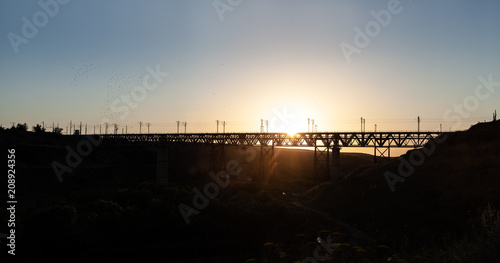 sunset railway bridge