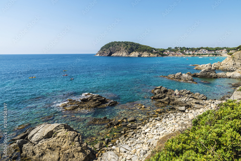 Cliffs in the Costa Brava, Girona, Catalonia, Spain