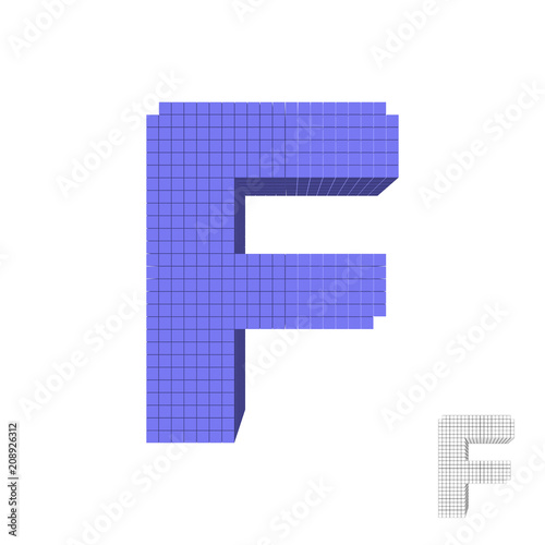 3d pixelated capital letter...