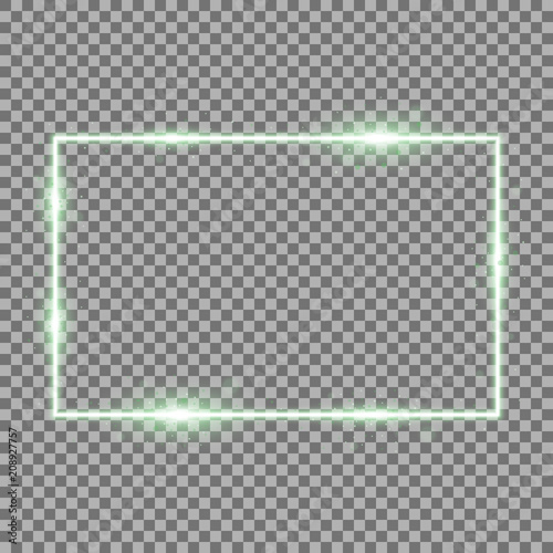 Frame with light effects, green color