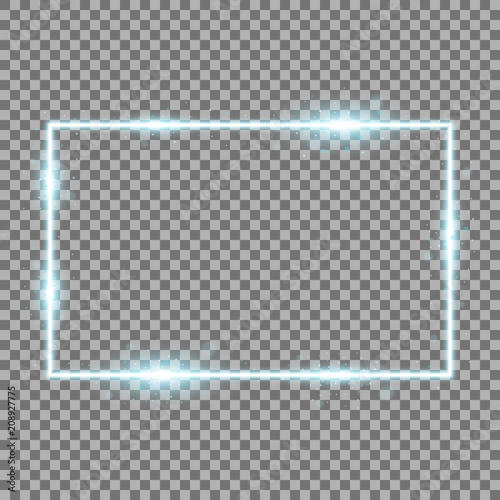 Frame with light effects, aqua color