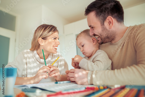 Family enjoying at home