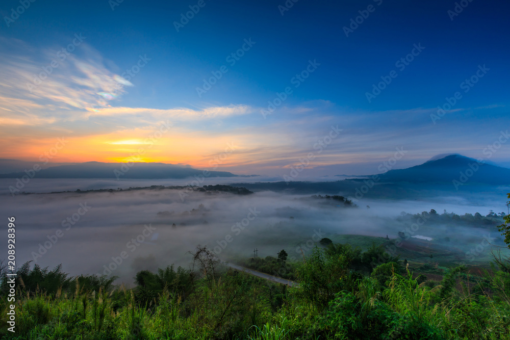 Ta-Kian-Ngo, Landscape sea of mist on the mountain in Phetchabun province  Thailand.