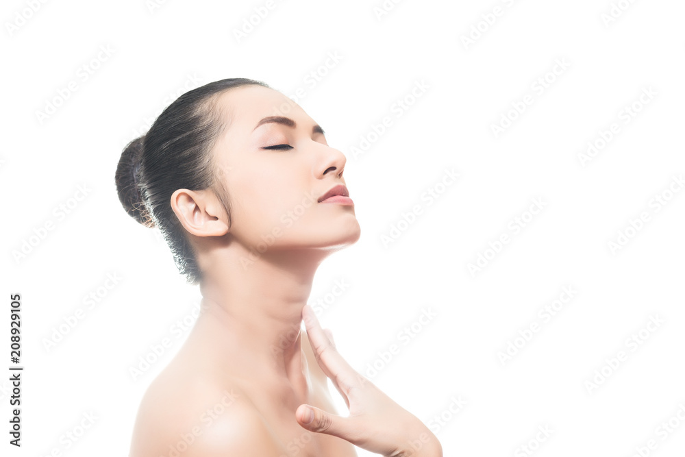 Beauty asian woman portrait Close up on face isolated on white background Beauty asian woman portrait Close up on face isolated on white background