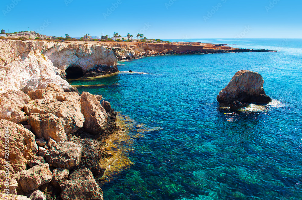 View on a cave and cape near Agia Napa