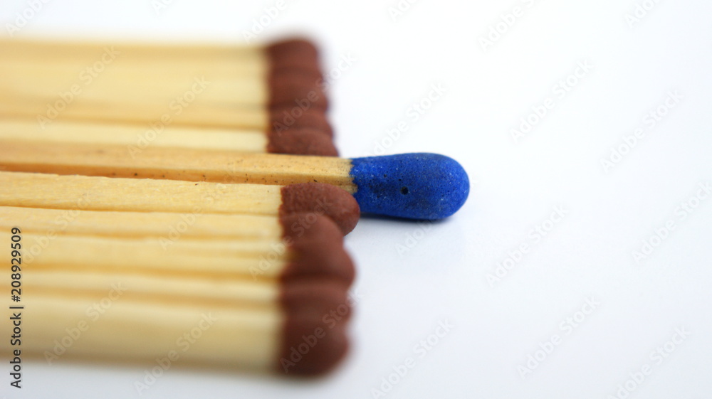 Brown matches with one blue in the middle