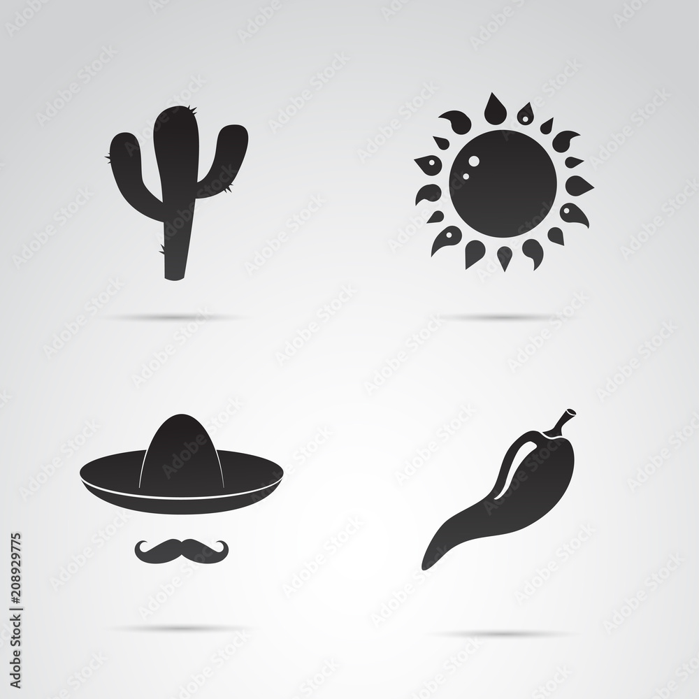 Mexico, mexican vector icon set.