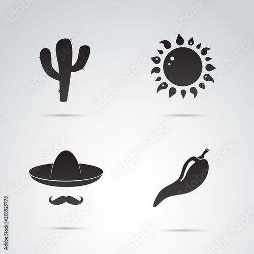 Mexico, mexican vector icon set.