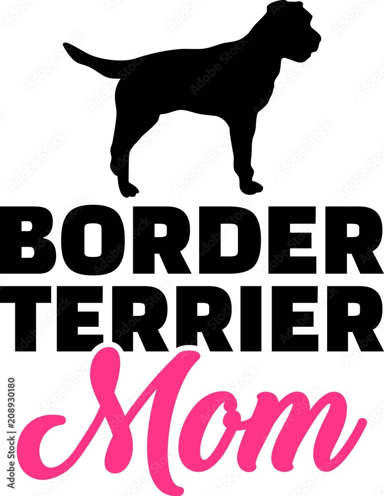 Border Terrier mom silhouette