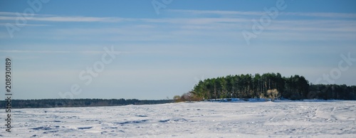 Island of the Bog on the Rybinsk reservoir of the Yaroslavl region