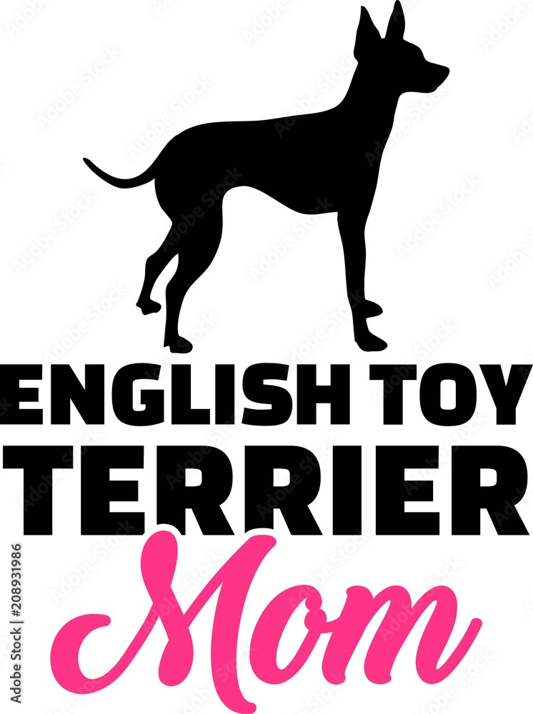 English toy terrier mom silhouette English toy terrier mom silhouette