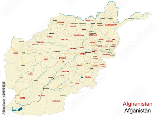 Large and detailed map of the state of Afghanistan.