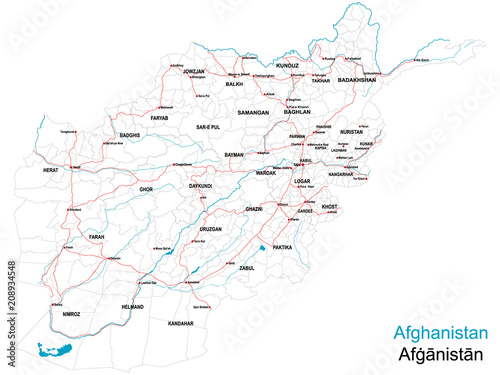 Large and detailed map of the state of Afghanistan.