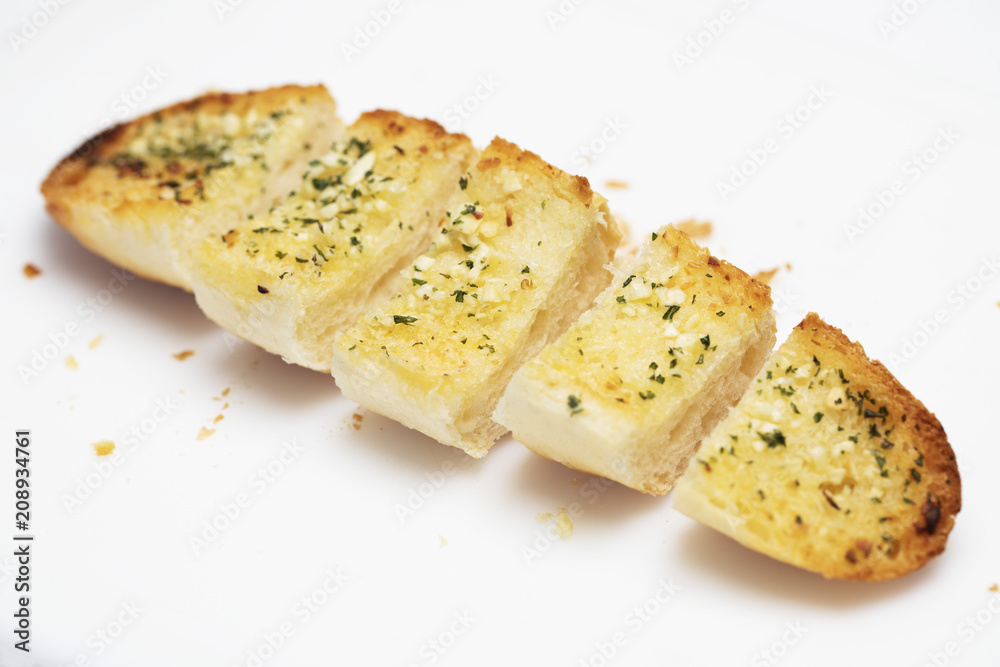 garlic bread on white backround garlic bread on white backround
