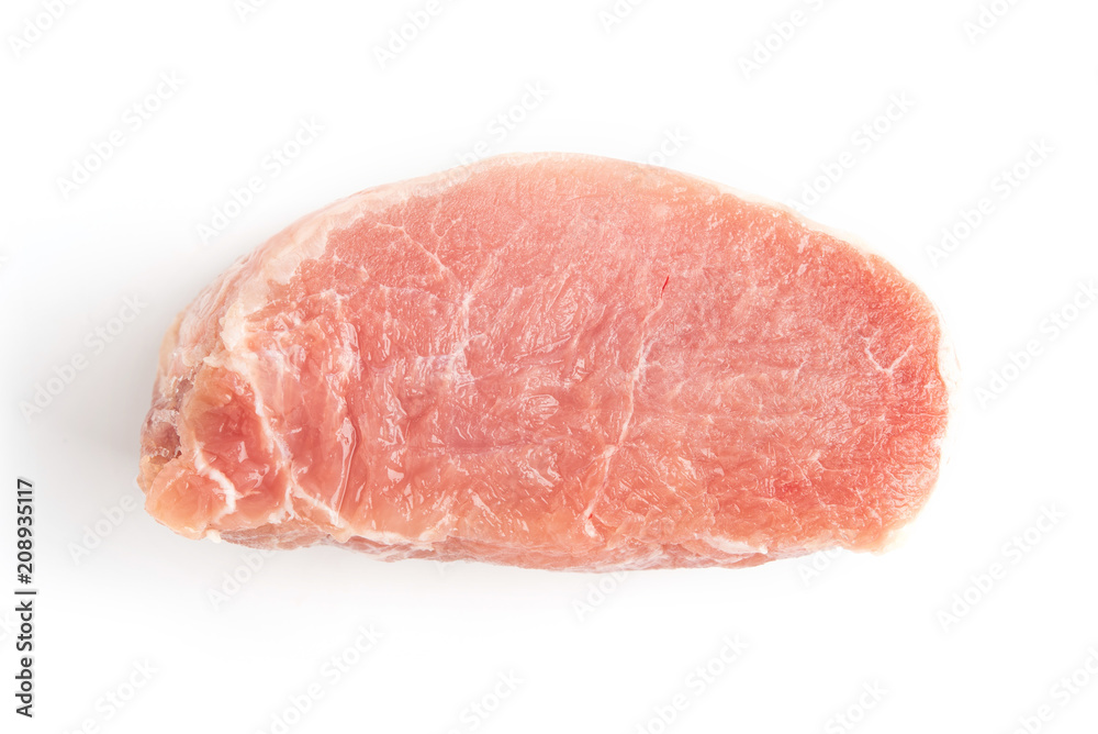 piece of raw meat isolated on white background piece of raw meat isolated on white background