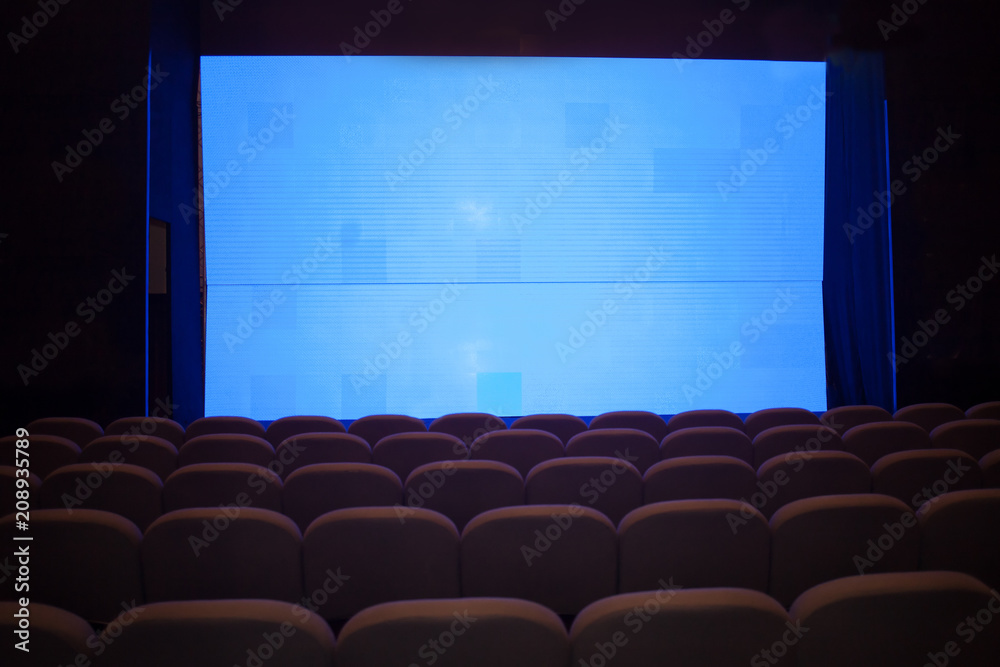 Obraz premium large digital blue screen in theatre