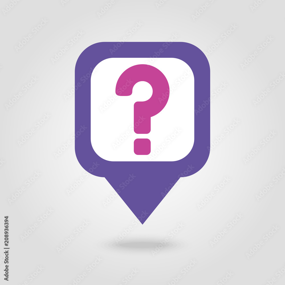 Question mark pin map icon. Map pointer, markers. Question mark pin map icon. Map pointer, markers.