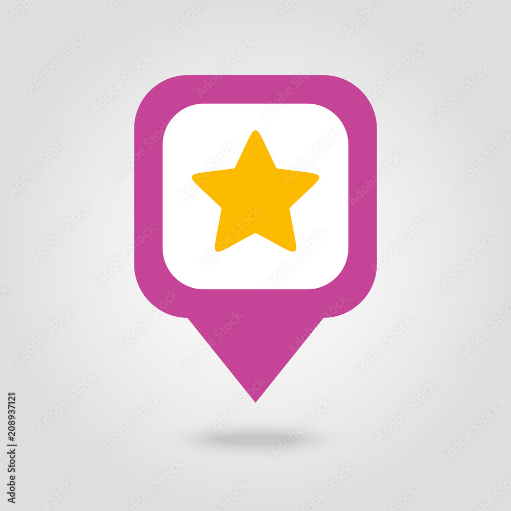 Star favorite pin map icon. Map pointer, markers.