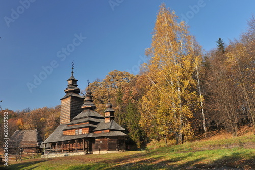 Wooden church near the forest