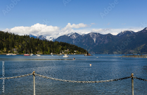 Mountains view from  Bowen Island, BC, Canada.
