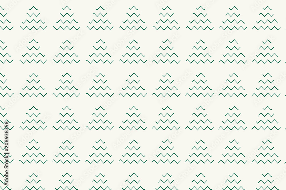 Christmas tree pattern with green zigzag and triangle shape