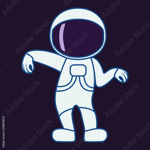 Dancing astronaut. Vector illustration