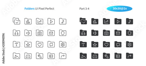 Folders UI Pixel Perfect Well-crafted Vector Thin Line And Solid Icons 30 2x Grid for Web Graphics and Apps. Simple Minimal Pictogram Part 3-4