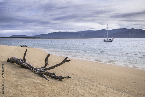 sailing yacht anchoring off...