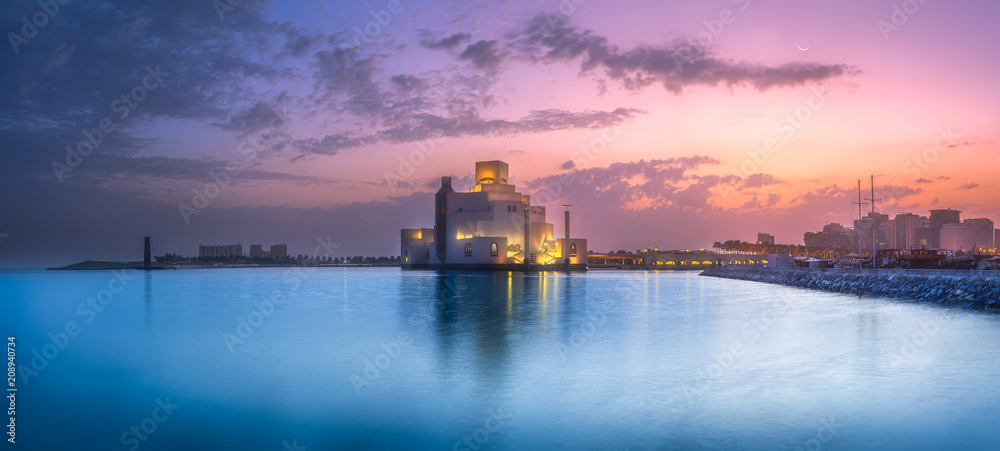 Seafront of Doha park and East Mound-Skyline view